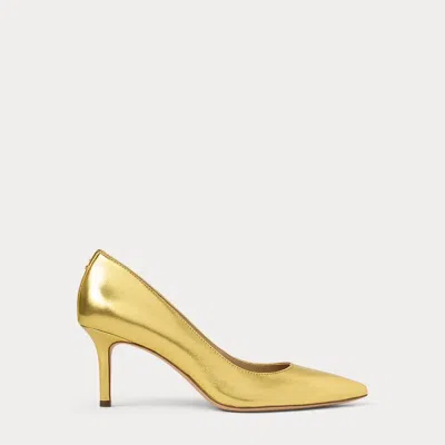 Ralph Lauren Lanette Metallic Nappa Leather Pump In Modern Gold
