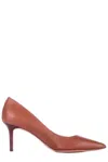 Ralph Lauren Lanette 70mm Leather Pumps In Brown