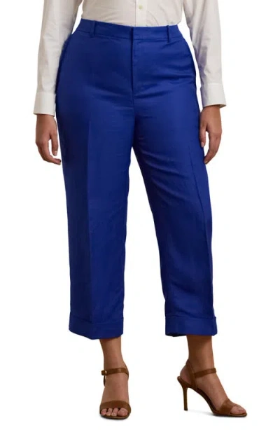 Ralph Lauren Lauren  Larabeth Linen Blend Suiting Pants In New Sapphire