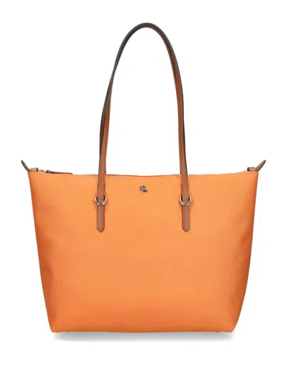 Lauren Ralph Lauren Large Keaton Tote Bag In Orange