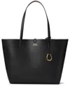 Ralph Lauren Reversible Shoulder Bag In Black And Mud In Black,taupe,gold