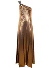 Ralph Lauren Women's One-shoulder Metallic Chiffon Gown