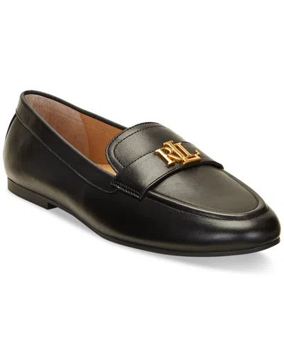 Ralph Lauren Averi Iii Burnished Black Leather Loafers