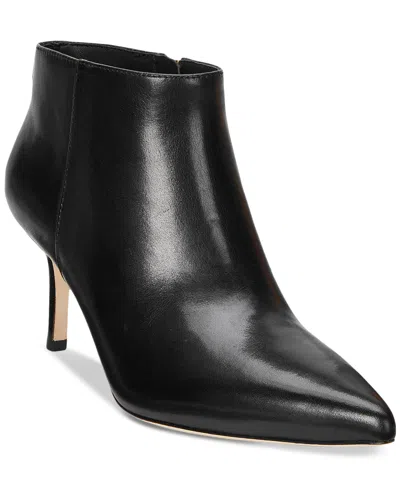 Ralph Lauren Lizie Burnished Black Leather Heeled Ankle Boots S