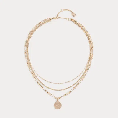 Ralph Lauren Layered Gold-tone Logo Pendant Necklace