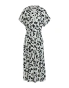 Ralph Lauren Lauren  Leaf-print Belted Crepe Dress Woman Midi Dress Ivory Size 8 Recycled Polyester In White