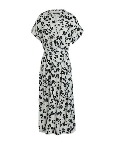 Lauren Ralph Lauren Leaf-print Belted Crepe Dress Woman Midi Dress Ivory Size 8 Recycled Polyester In White