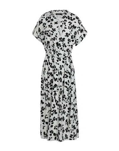 Ralph Lauren Lauren  Leaf-print Belted Crepe Dress Woman Midi Dress Ivory Size 8 Recycled Polyester In White