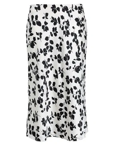 Lauren Ralph Lauren Leaf-print Charmeuse Midi Skirt Woman Midi Skirt Ivory Size 8 Recycled Polyester In White