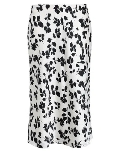 Ralph Lauren Lauren  Leaf-print Charmeuse Midi Skirt Woman Midi Skirt Ivory Size 8 Recycled Polyester In White