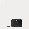 Ralph Lauren Women's Full-grain Leather Small Zip Continental Wallet In Black