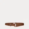 Ralph Lauren Leather Grommet Strap Belt In Cuoio