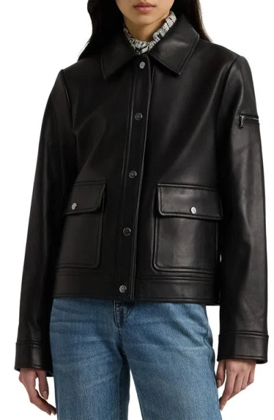 Lauren Ralph Lauren Leather Jacket In Black