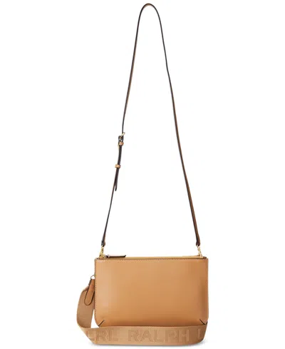 Ralph Lauren Leather Landyn Small Crossbody Bag In Khaki