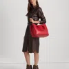 Ralph Lauren Leather Large Marcy Satchel In Red
