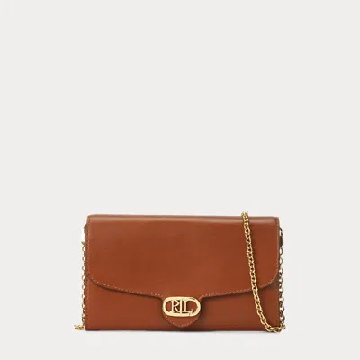 Ralph Lauren Leather Medium Adair Crossbody In Lauren Tan