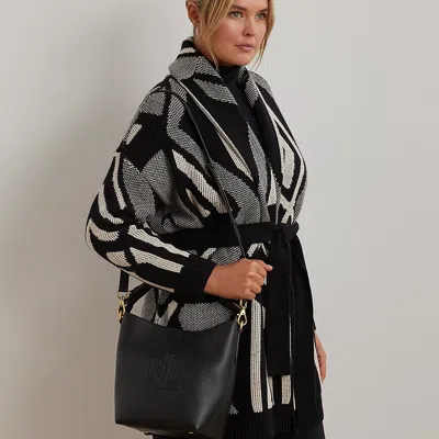 Ralph Lauren Leather Medium Witley Bucket Bag In Black