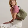 Ralph Lauren Leather Medium Witley Bucket Bag In Sage Green