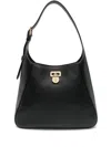 Ralph Lauren Leather Medium Tanner Shoulder Bag In Black