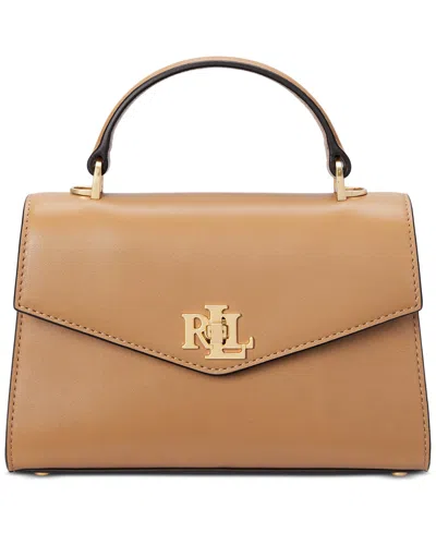 Ralph Lauren Leather Small Farrah Satchel In Buff