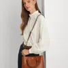 Ralph Lauren Leather Small Marcy Satchel In Lauren Tan