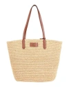 Ralph Lauren Lauren  Leather-trim Straw Large Brie Tote Bag Woman Shoulder Bag Brown Size - Paper Yar