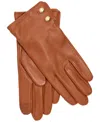 Ralph Lauren Leather Two-button Touch Gloves In Cuoio