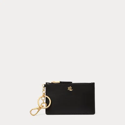 RALPH LAUREN LEATHER ZIP CARD CASE