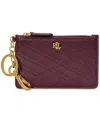 Ralph Lauren Leather Zip Card Case In Red