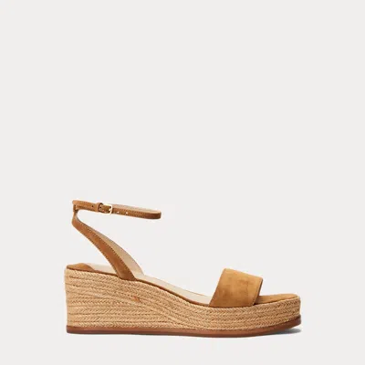 Ralph Lauren Women's Leona Espadrille Platform Wedge Sandals In Whiskey