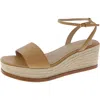 Ralph Lauren Leona Womens Leather Slingback Platform Sandals In Beige