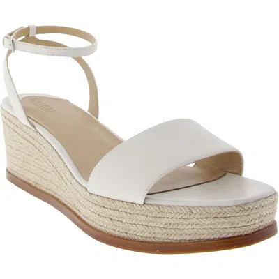 Ralph Lauren Leona Womens Woven Leather Platform Sandals In White