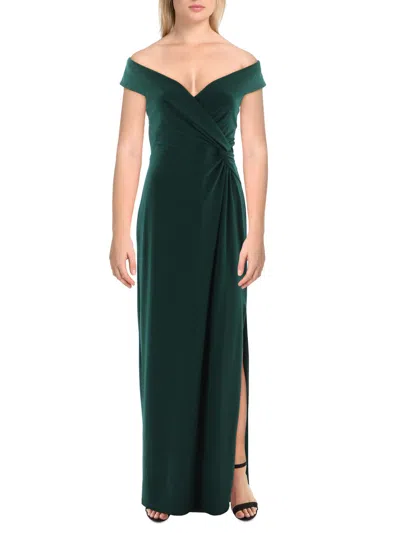 Lauren Ralph Lauren Leonidas Womens Knit Sleeveless Evening Dress In Green