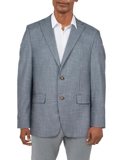 Ralph Lauren Lexington Mens Check Print Suit Separate Two-button Blazer In Grey
