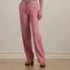 Ralph Lauren Linen Wide-leg Pant In Rose Mauve