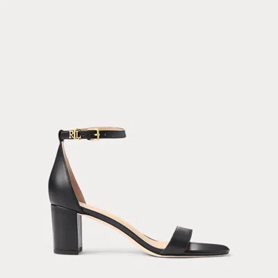 Ralph Lauren Logan Nappa Leather Sandal In Black