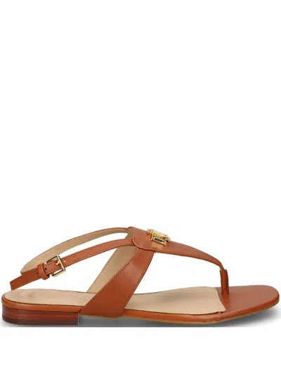 Ralph Lauren Logo-appliqué Sandals In Brown