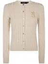 Ralph Lauren Logo-embroidery Cardigan In Neutrals