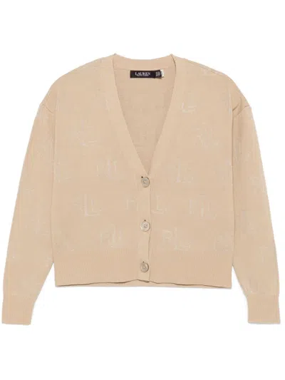 Lauren Ralph Lauren Logo-jacquard Cardigan In Brown