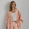 Lauren Ralph Lauren Logo-motif Cotton-blend Ruana In Pink Opal