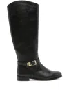 Ralph Lauren Logo-plaque Boots In Black