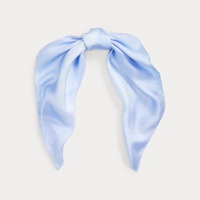Ralph Lauren Logo-print Silk Square Scarf In Blue