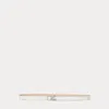 Ralph Lauren Logo Reversible Leather Skinny Belt In Soft White/sand Dune