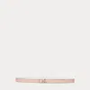 Ralph Lauren Logo Reversible Leather Skinny Belt In Sunrise Blush/soft White