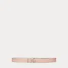Ralph Lauren Logo Reversible Pebbled Leather Belt In Sunrise Blush/soft White