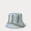 Ralph Lauren Logo Striped Cotton Bucket Hat In Multi Stripe