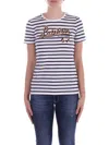 Ralph Lauren Women's Logo Striped Cotton-blend Jersey Tee In Multi