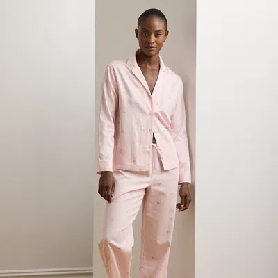 Ralph Lauren Women's Notched-collar Pajama Set In Pink Paisley