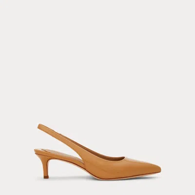 Ralph Lauren Lolah Ii Patent Leather Slingback Pump In Buff