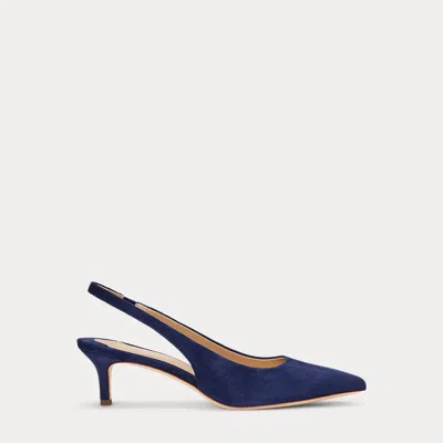 Ralph Lauren Lolah Ii Suede Slingback Pump In Refined Navy